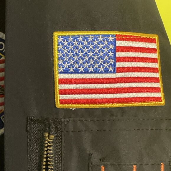 SPIRE Mens Flight Bomber Jacket Fighter Pilot Uniform Coat Patches 2xL - Picture 6 of 11